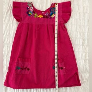 Hot Pink Mexican Embroidered Dress